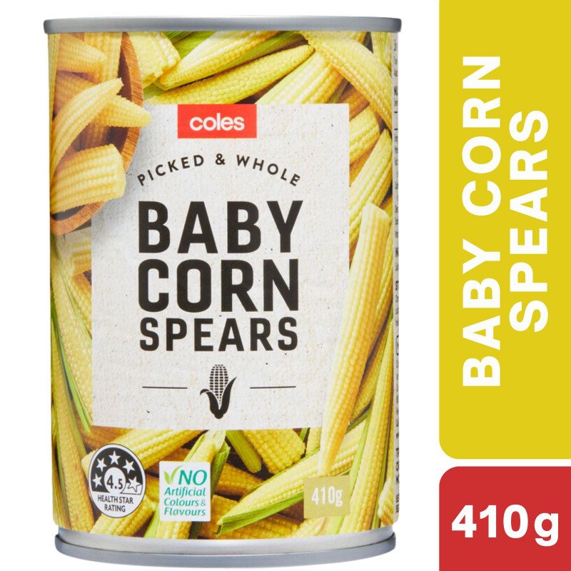 [Expiry Date: 06/10/2028] Coles Baby Corn Spears 410g