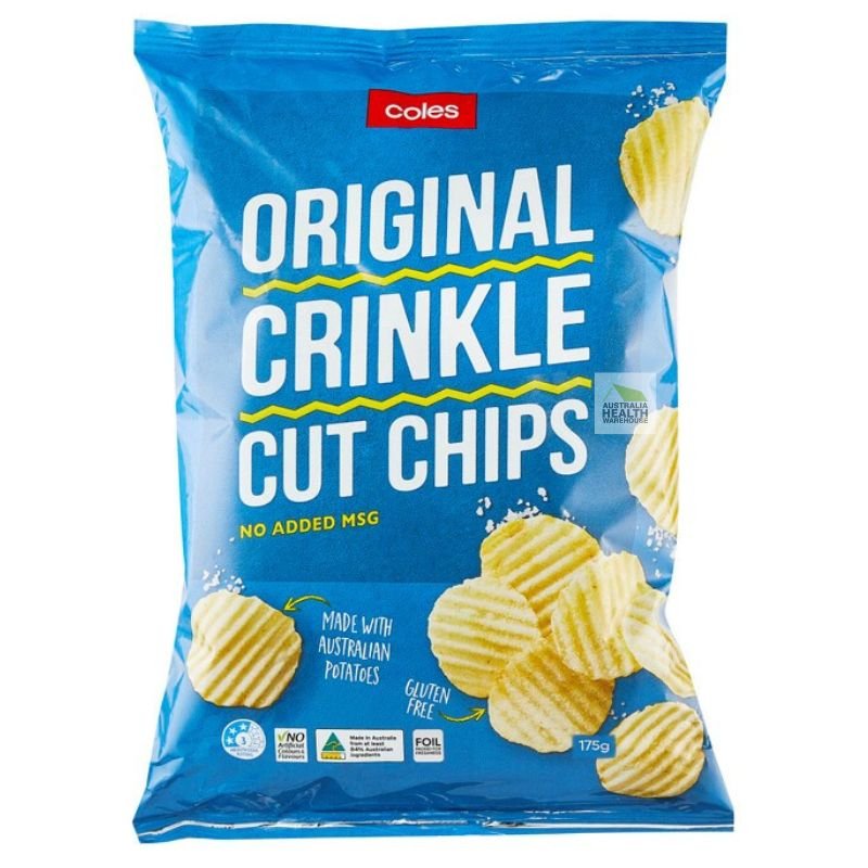 Coles Potato Chips Crinkle Cut Original 175g
