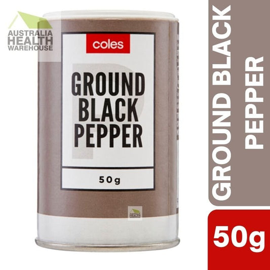 [Expiry Date: 02/09/2027] Coles Ground Black Pepper 50g