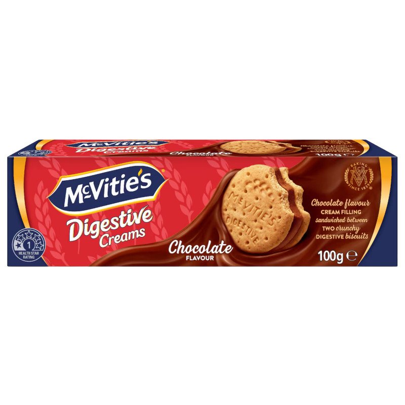 [Expiry Date: 15/04/2027] McVitie's Digestive Creams Chocolate Flavour Biscuits 100g