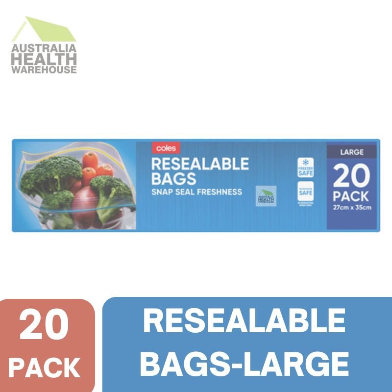 Coles Resealable Storage Bags Large 20 Pack