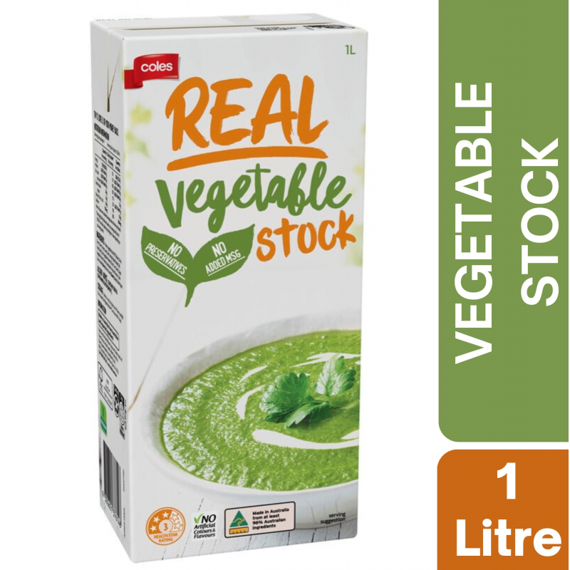 [Expiry Date: 18/05/2027] Coles Real Vegetable Stock Liquid 1 Litre