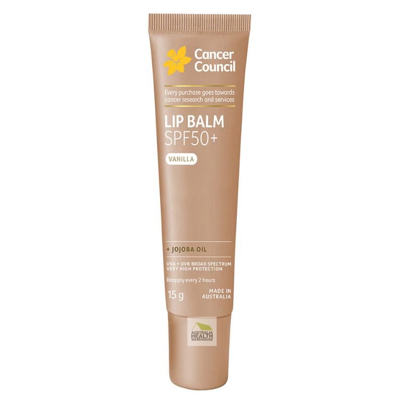 [Expiry: 08/2026] Cancer Council Lip Balm Vanilla SPF 50+ 15g
