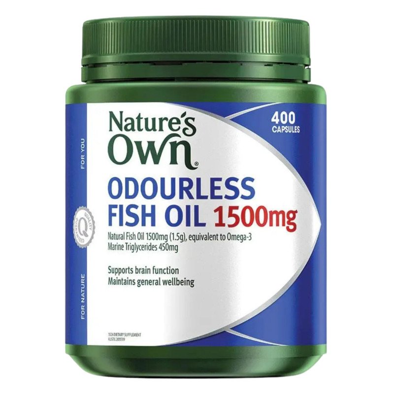 [Expiry: 08/2028] Nature's Own Odourless Fish Oil 1500mg 400 Capsules