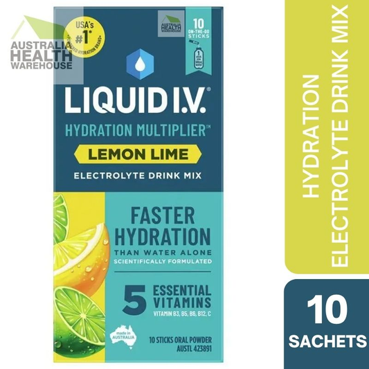 [Expiry: 11/2026] Liquid I.V. Hydration Multiplier 10 Powder Sticks - Lemon Lime Flavour