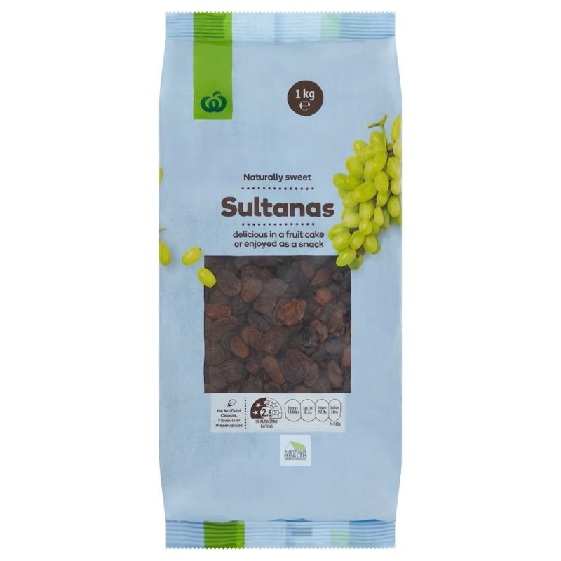 [CLEARANCE Expiry: 08/04/2026] Woolworths Sultanas 1kg