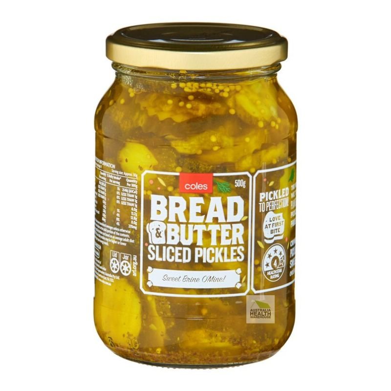 [Expiry: 11/04/2027] Coles Bread & Butter Cucumbers Sliced Pickles 500g