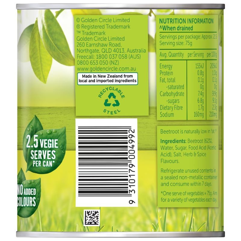[Expiry Date: 30/07/2027] Golden Circle Sliced Beetroot 450g