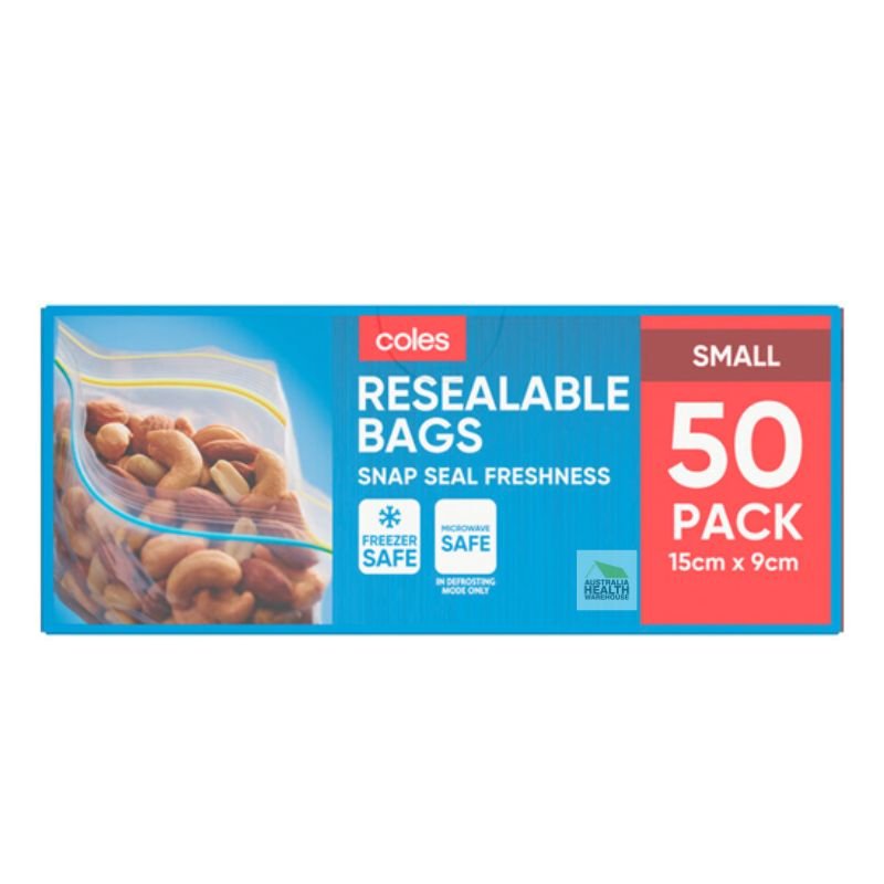 Coles Resealable Bags Small 50 Pack