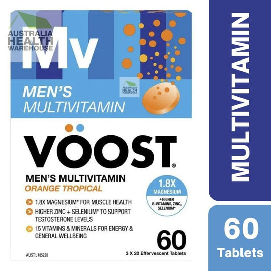 [Expiry Date: 02/2028] Voost Mens Multivitamin Orange Tropical Effervescent Tablets 60 Pack