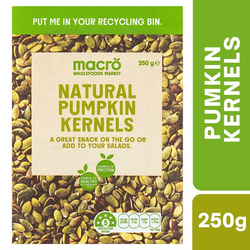 [Expiry Date: 22/11/2026] Woolworths Macro Natural Pumpkin Kernels 250g
