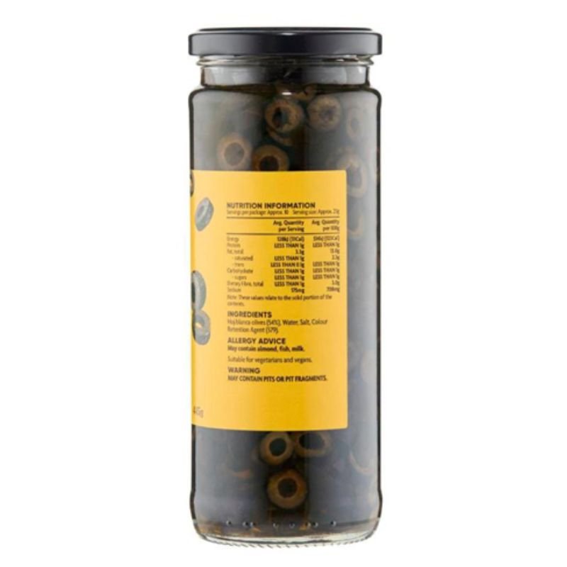 [Expiry: 21/07/2028] Coles Simply Sliced Black Olives 445g