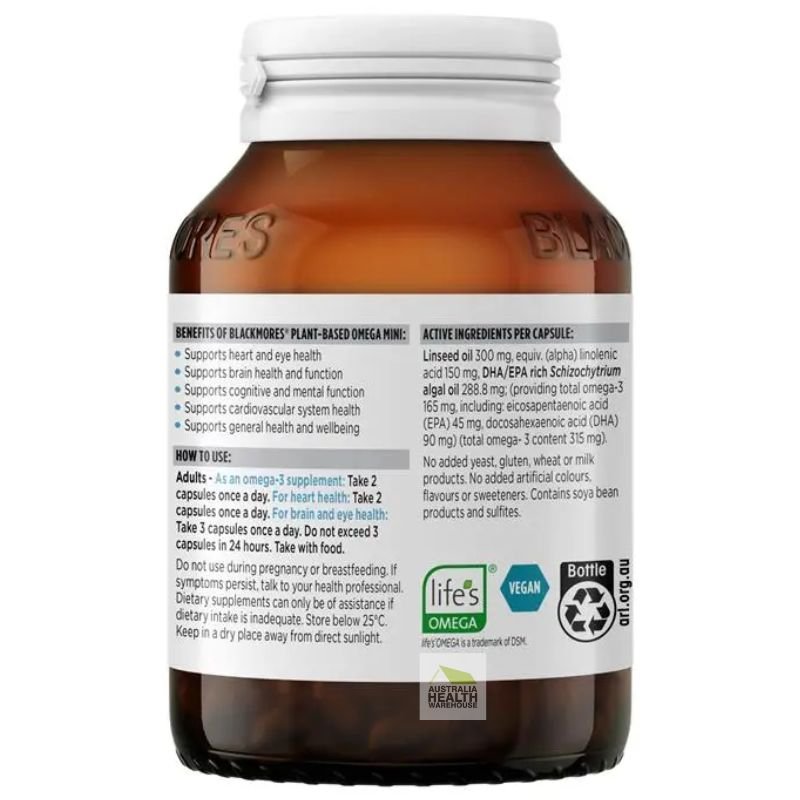 [Expiry: 10/05/2027] Blackmores Plant-Based Omega Mini 120 Capsules