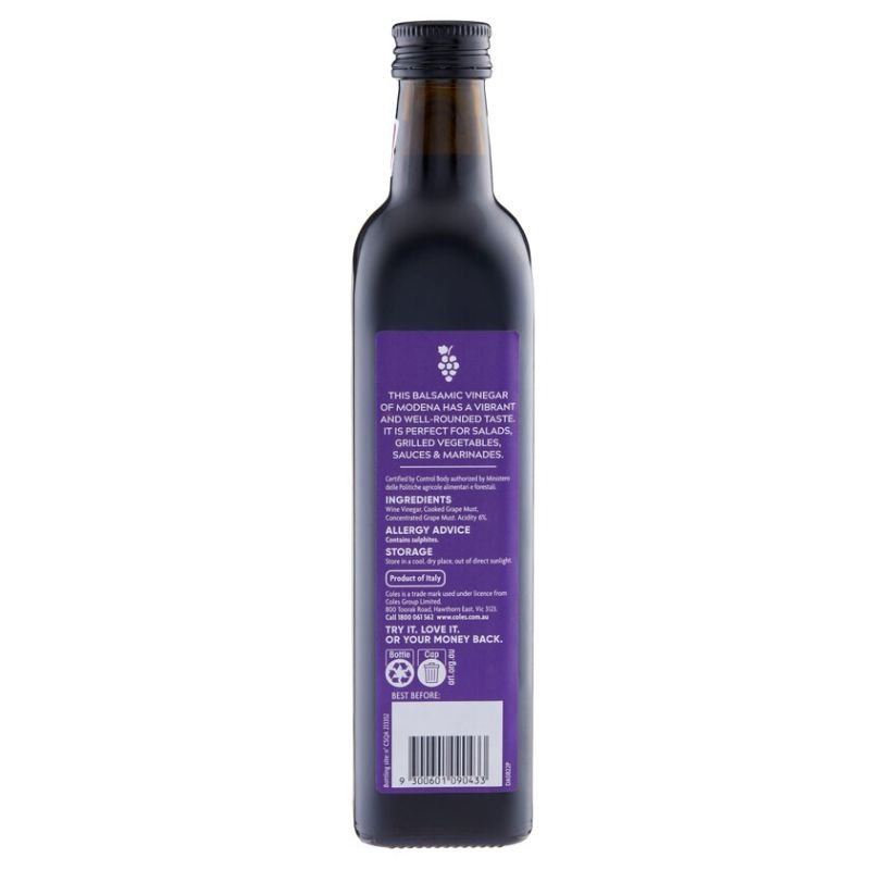 Coles Balsamic Vinegar Of Modena 500mL