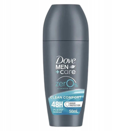 Dove Men+ Care Zer0% Aluminum Clean Comfort Deodorant Roll On 50mL