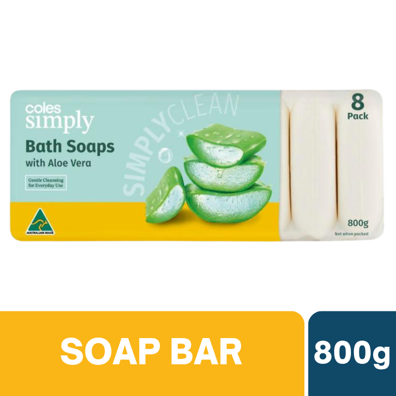Coles Simply Bath Soaps With Aloe Vera 8 Pack