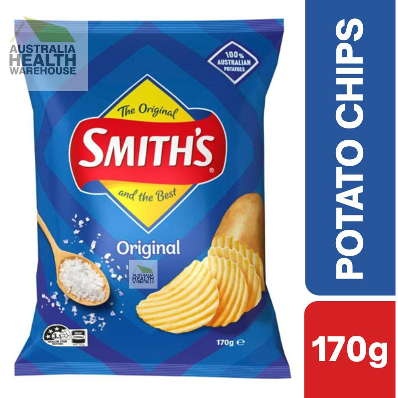 [CLEARANCE Expiry: 22/02/2026] Smith's Crinkle Cut Original Potato Chips 170g