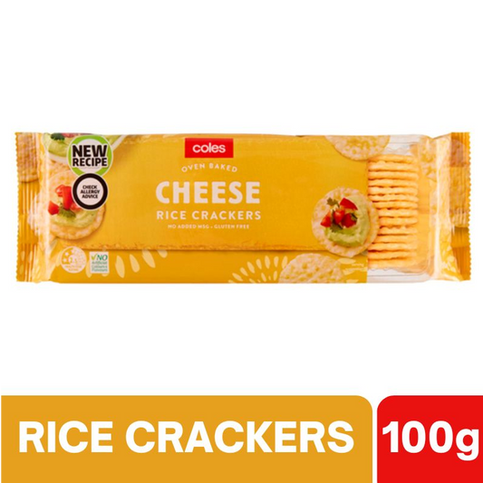 Coles Cheese Rice Crackers 100g