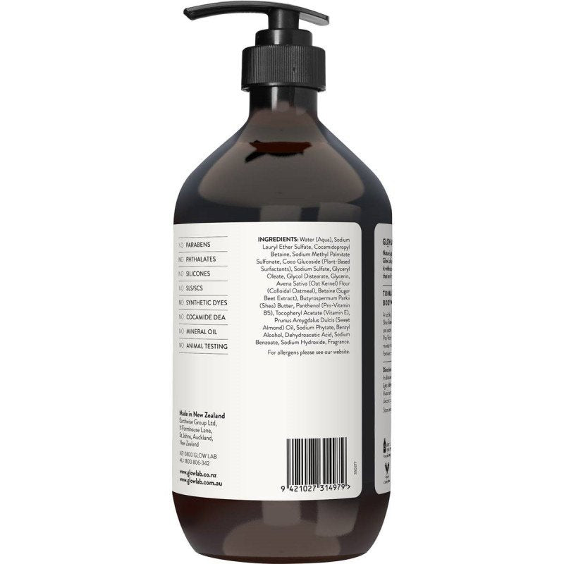 [DAMAGE BOTTLE Expiry: 10/2026] Glow Lab Soothing Oat Milk Tonka Bean & Vanilla Body Wash 900mL