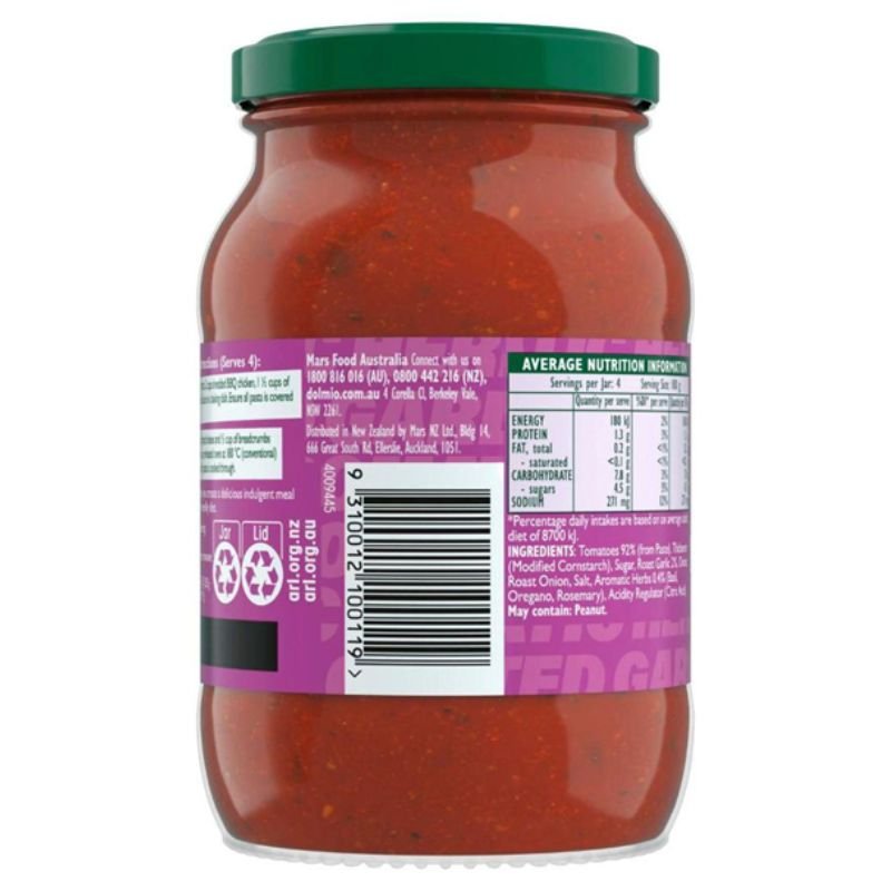 [Expiry Date: 02/08/2027] Dolmio Intensify Roasted Garlic & Aromatic Herbs Pasta Bake Sauce 400g