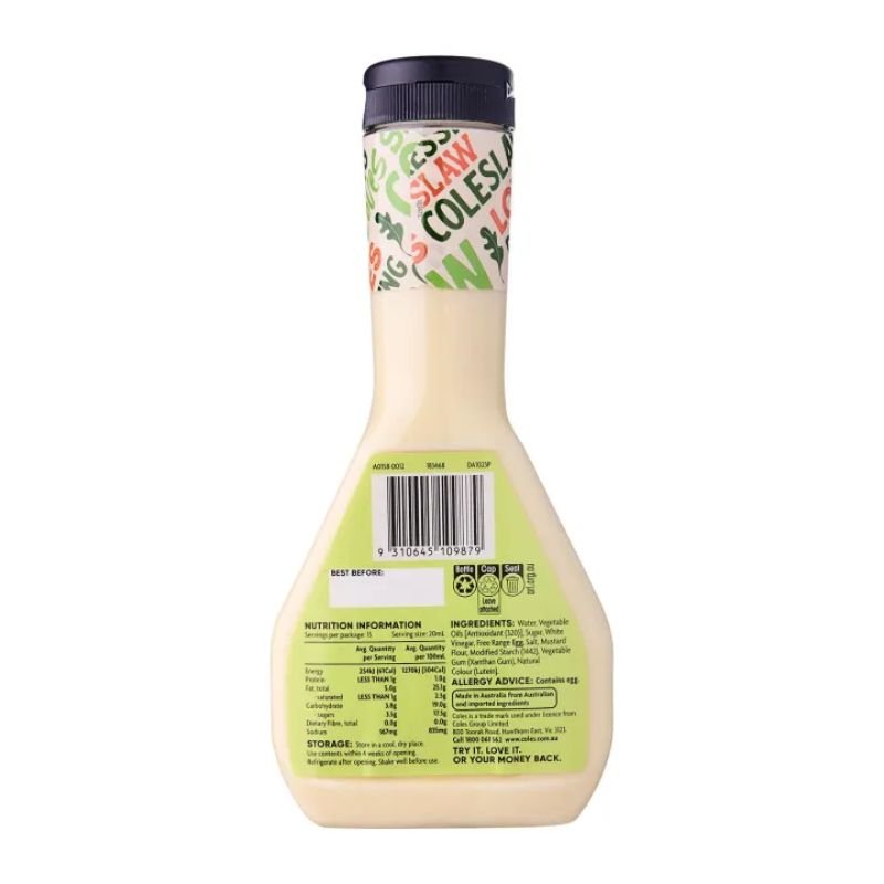 [Expiry: 31/10/2026] Coles Coleslaw Dressing 300mL