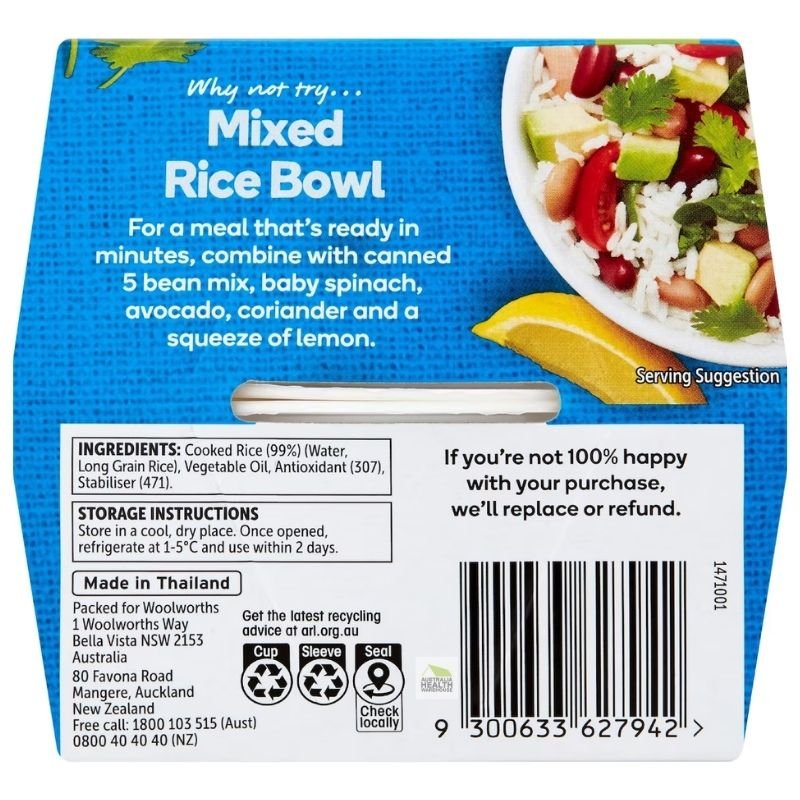 [Expiry: 11/10/2026] Woolworths Long Grain Rice Microwave Cups 2 Pack (2 x 125g)