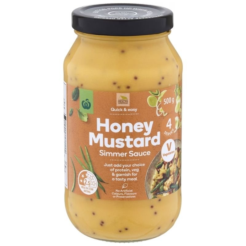 [Expiry Date: 09/02/2027] Woolworths Honey Mustard Simmer Sauce 500g