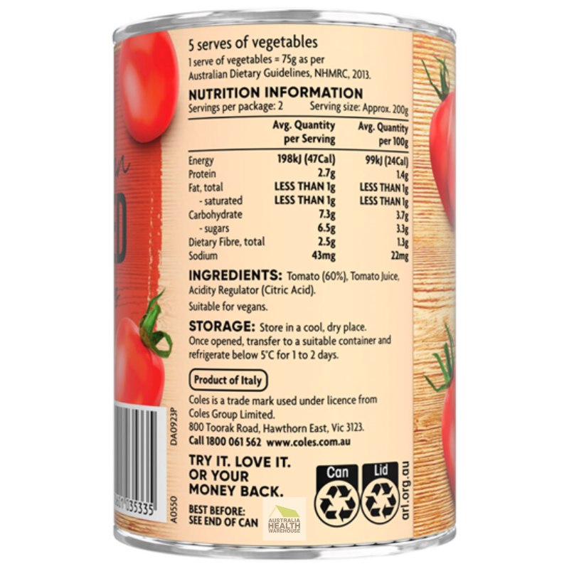 Coles Italian Diced Tomatoes 400g