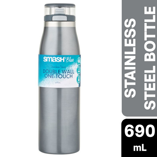 Smash Blue Stainless Steel Double Wall One-Touch 690mL (Black)
