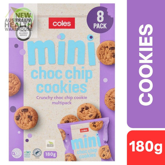 Coles Mini Choc Chip Cookies 8 Pack 180g