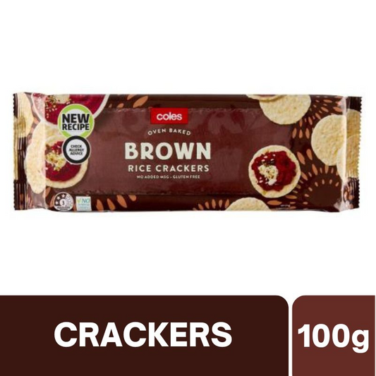 Coles Brown Rice Crackers 100g