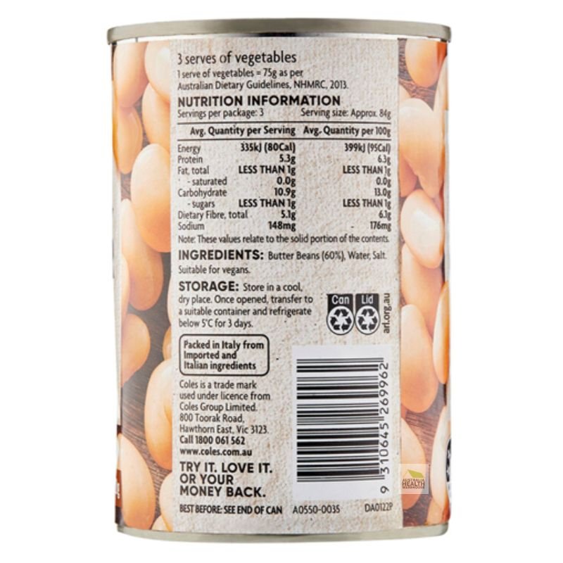 [Expiry Date: 30/06/2028] Coles Beans Butter  420g