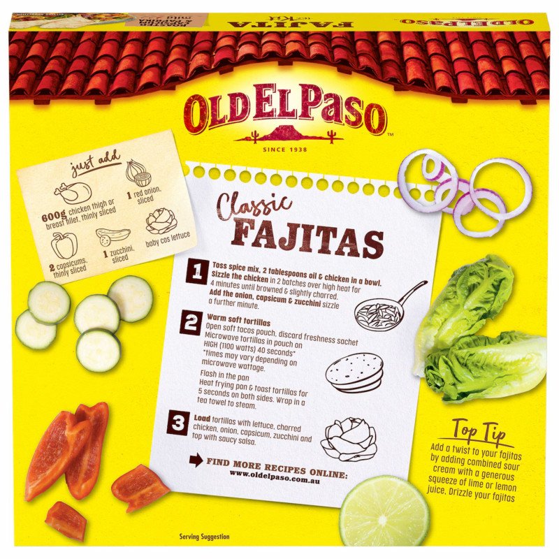 [Expiry Date: 15/03/2027] Old El Paso Fajita Dinner Kit Mexican Style 485g