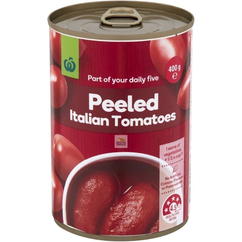 [Expiry Date: 30/04/2027] Woolworths Italian Peeled Tomatoes 400g