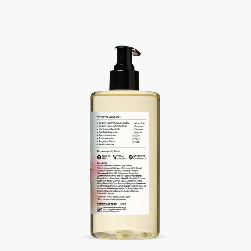 Bosisto's Rosella Flower & Rosehip Hand Wash 500mL Pump
