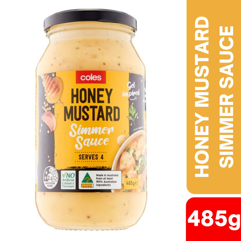 [Expiry Date: 01/11/2027] Coles Simmer Sauce Honey Mustard 485g