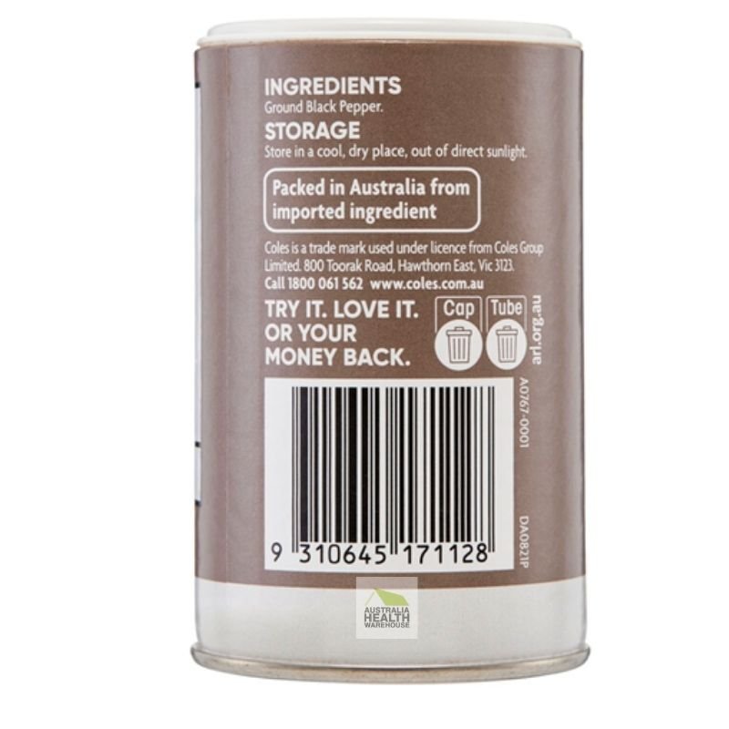 [Expiry Date: 02/09/2027] Coles Ground Black Pepper 50g