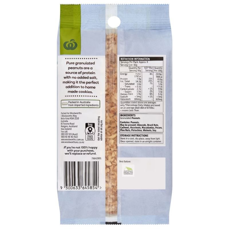 [Expiry Date: 16/09/2026] Woolworths Granulated Nuts 200g