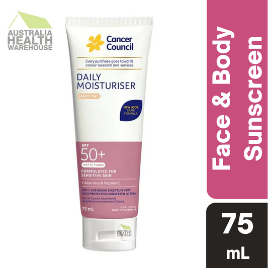 [Expiry: 10/2027] Cancer Council Face Day Wear Moisturiser Matte Light Tint SPF 50+ 75mL