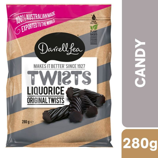 [Expiry Date: 18/05/2027] Darrell Lea Twists Liquorice 280g