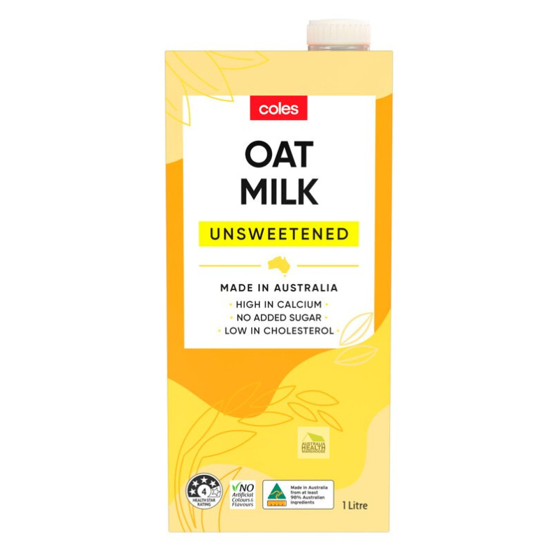 [Expiry: 23/03//2026] Coles Oat Milk Unsweetened 1 Litre