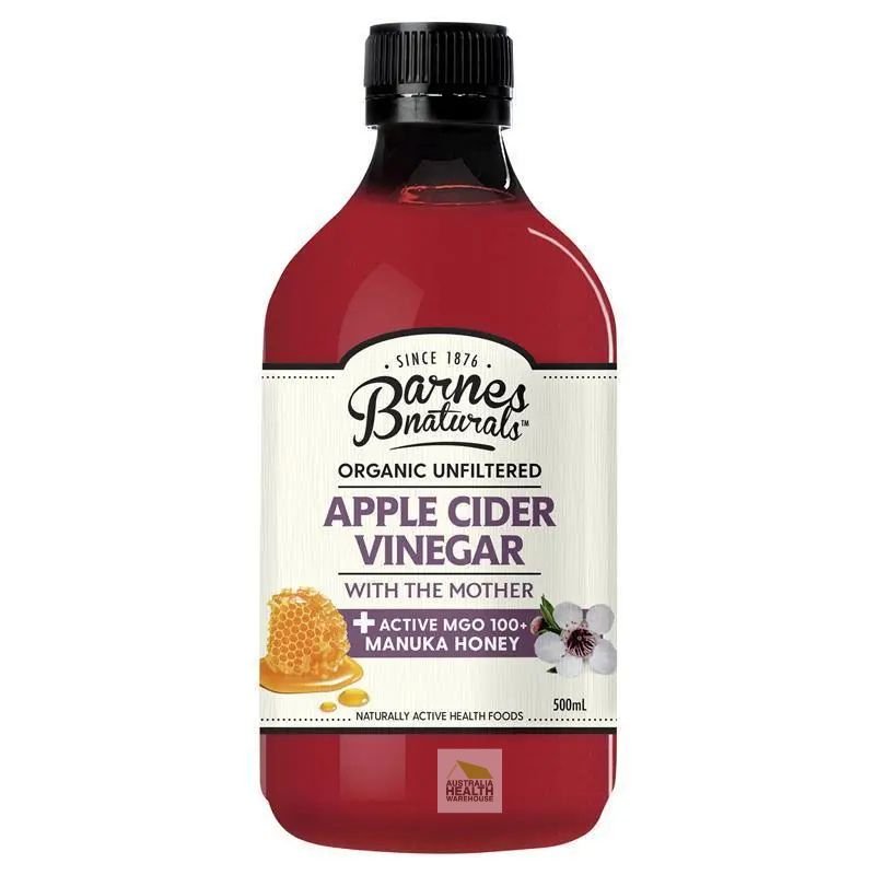 [Expiry: 02/2027] Barnes Naturals Organic Apple Cider Vinegar with the Mother + Manuka Honey 500mL