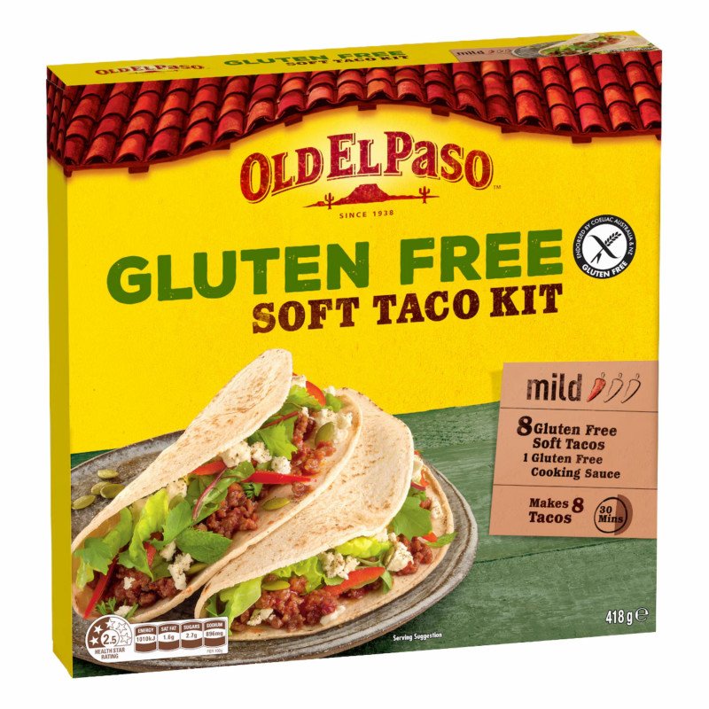 [Expiry Date: 30/12/2026] Old El Paso Gluten Free Soft Taco Kit Mexican Style 418g