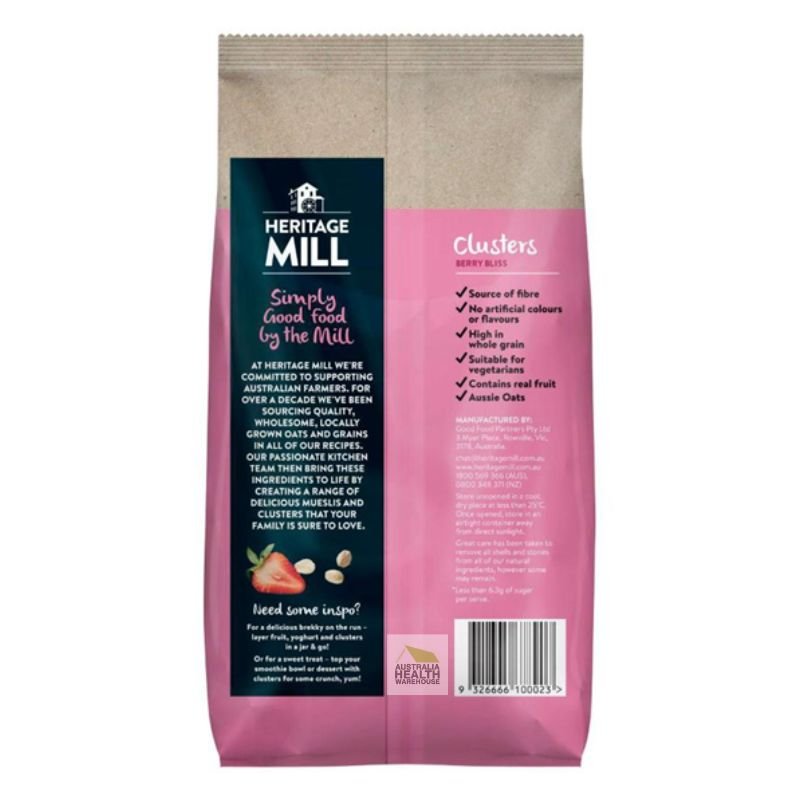 [Expiry Date: 16/04/2026] Heritage Mill Clusters Berry Bliss 750g