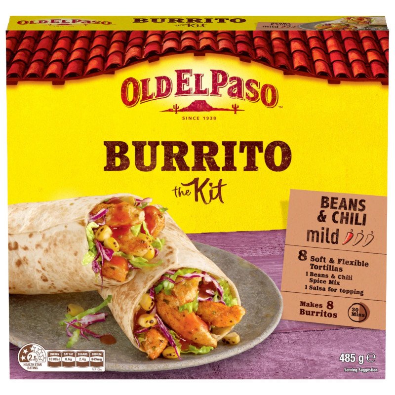 [Expiry Date: 07/03/2027] Old El Paso Burrito Dinner Kit Mexican Style 485g