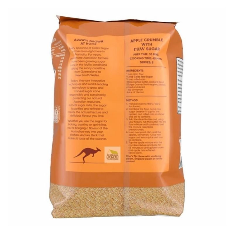 [Expiry Date: 06/09/2027] Coles Australian Raw Sugar 2kg