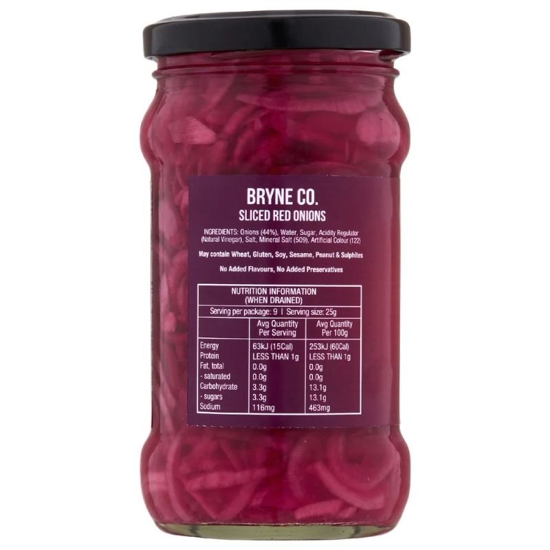 [Expiry Date: 22/02/2028] Bryne Co Sliced Red Onions 300g