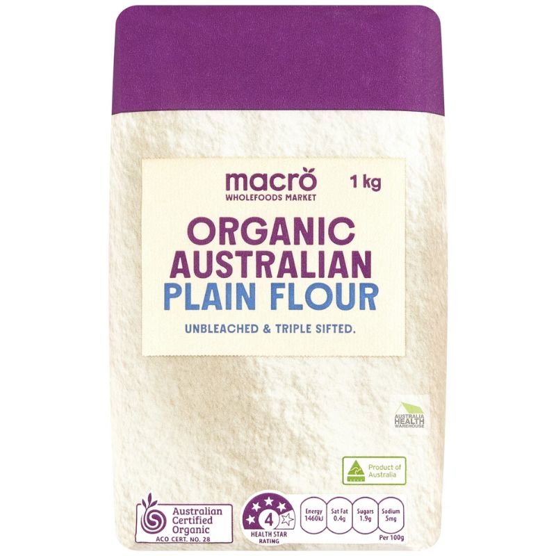 [CLEARANCE Expiry Date: 09/06/2026] Woolworths Macro Organic Australian Plain Flour 1kg