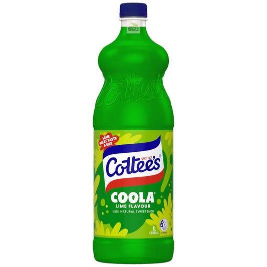 [Expiry Date: 07/12/2026] Cottee's Coola Lime Cordial 1 Litre