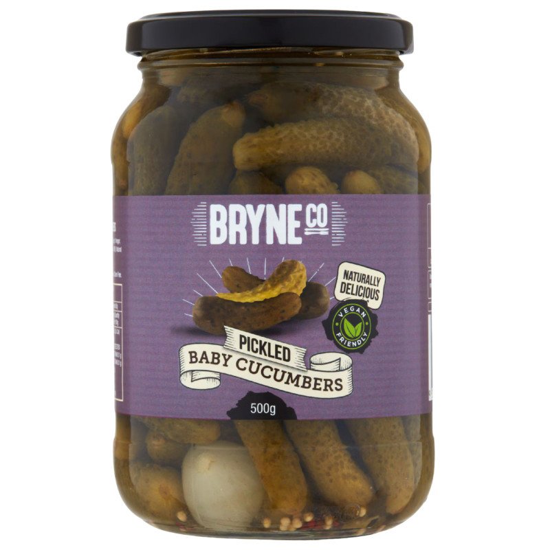 [Expiry Date: 11/01/2028] Bryne Co Pickled Baby Cucumbers 500g